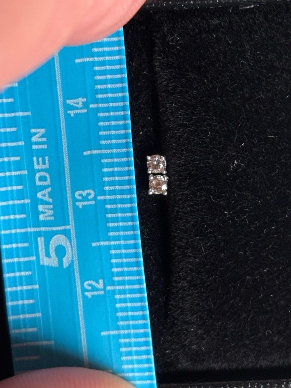 Sterling Silver Diamond? Stud Earrings 925 Silver - Picture 4 of 9